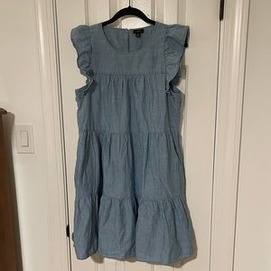 J. Crew Factory chambray ruffle dress, 6